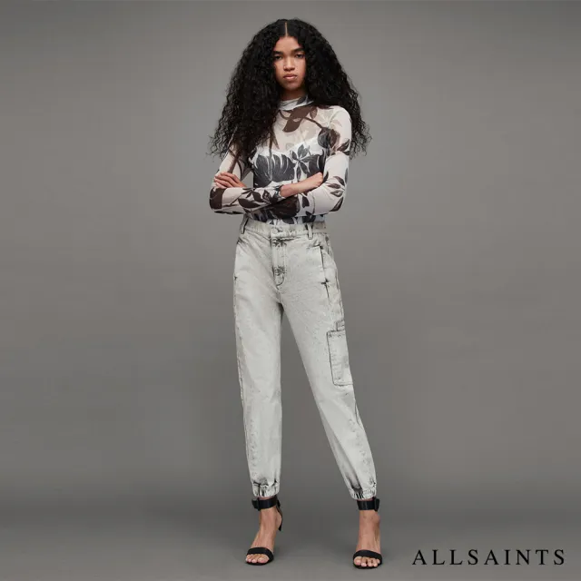 【ALLSAINTS】LEA 個性中腰水洗牛仔休閒長褲 WE004Z 雙11(常規版型)