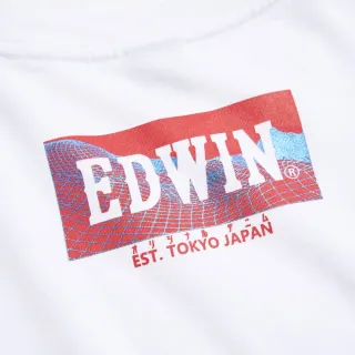 【EDWIN】男裝 寬版口袋地球短袖T恤(白色)