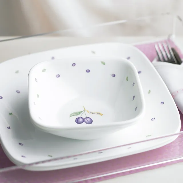 【CorelleBrands 康寧餐具】紫梅3件式小羹碗組(C05)