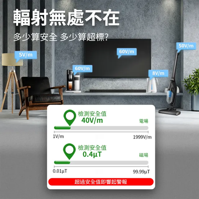 【SMILE】電磁波檢測儀 彩色充電款 輻射檢測 4-EWDC(兩用輻射偵測儀 變電箱電磁波 輻射監測儀)