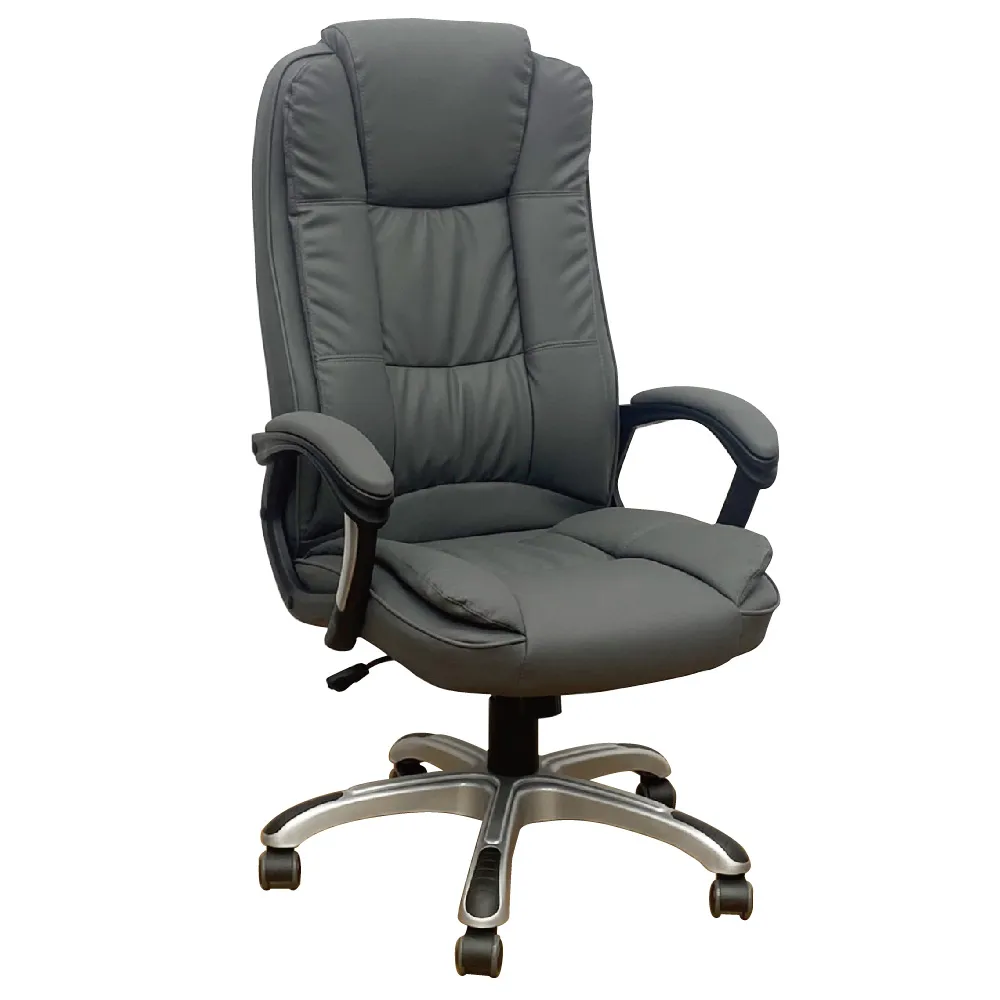【Z.O.E】時尚鐵灰雙層皮椅/主管椅/辦公椅/電腦椅