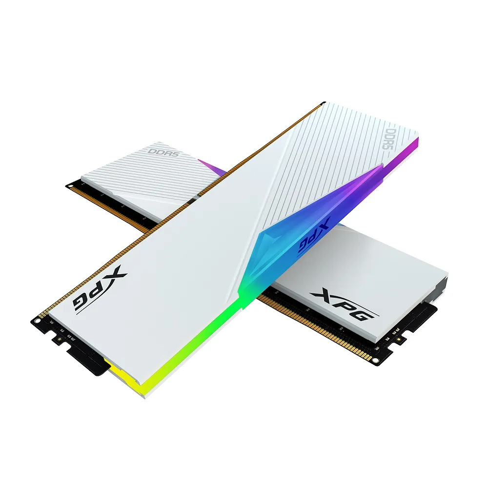 【ADATA 威剛】LANCER  RGB DDR5 6400 32GB*2 白色 超頻桌上型記憶體(AX5U6400C3232G-DCLARWH)