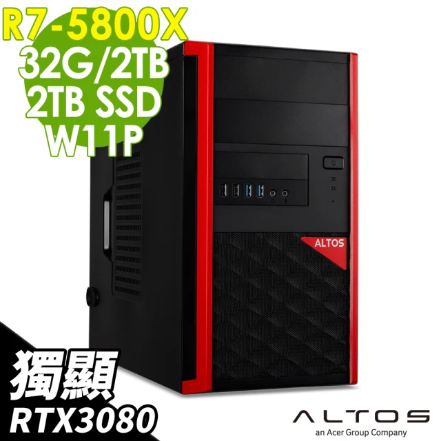 【Acer 宏碁】R7 Quadro RTX3080繪圖工作站(Altos P15F7/R7-5800X/32G/512SSD+2TB HDD/RTX3080-10G/W11P)
