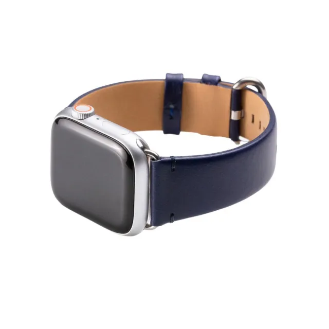 【n max n】Apple Watch 智慧手錶錶帶/雅致系列/皮革錶帶 海軍藍 42mm - 49mm(AP-WA42-44-45-49-7003)