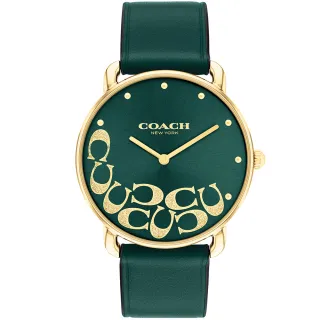 【COACH】官方授權經銷商 Elliot 時尚金屬光C字石英手錶-36mm 新年禮物(14504337)