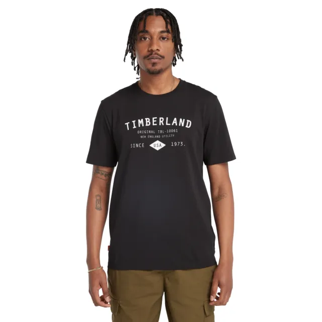 【Timberland】男款黑色短袖T恤(A2958001)