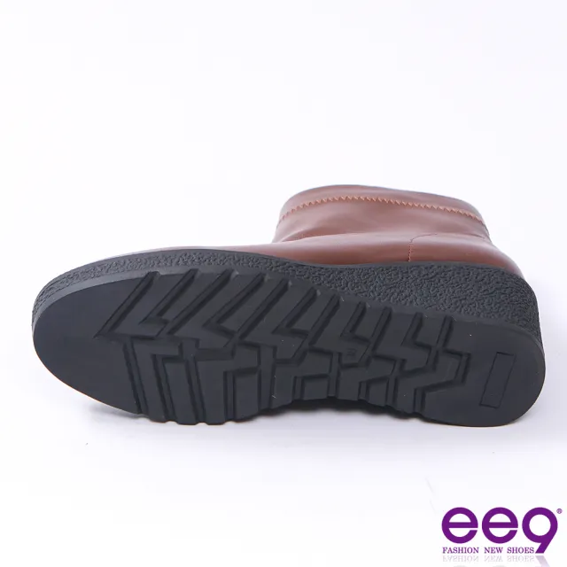 【ee9】ee9 經典率性免綁帶楔型底短靴-咖色-5621212 50(短靴)
