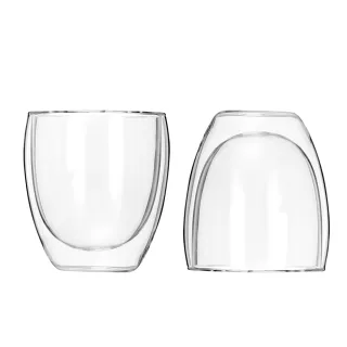 【SMILE】雙層玻璃杯250ml 蛋形杯 造型杯 防燙杯 咖啡杯 玻璃杯 4-DG250(調酒杯 隔熱杯 雙層杯)