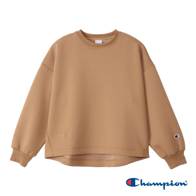 ChampionChampion 官方直營-素色刺繡LOGO大學T-女(駝色)