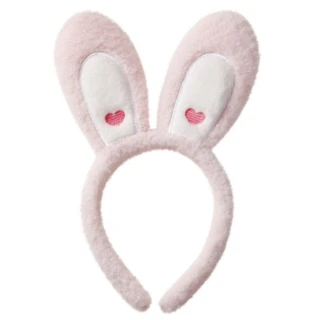 【樂邁家居】甜美絨毛兔耳朵造型髮箍/髮圈（2色任選）(兔耳朵造型 髮箍 髮圈)