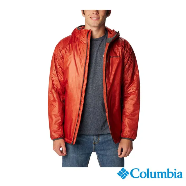 【Columbia 哥倫比亞 官方旗艦】男款-Arch Rock™金鋁點極暖連帽外套-橘紅色(UWE87180AH/HF)