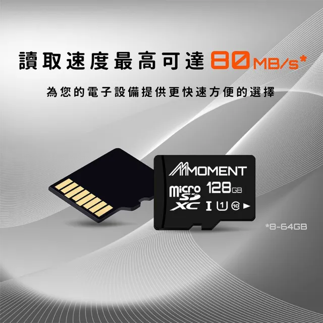 【Moment】128G MicroSDXC U1 記憶卡(MFSUU1128-NAD)