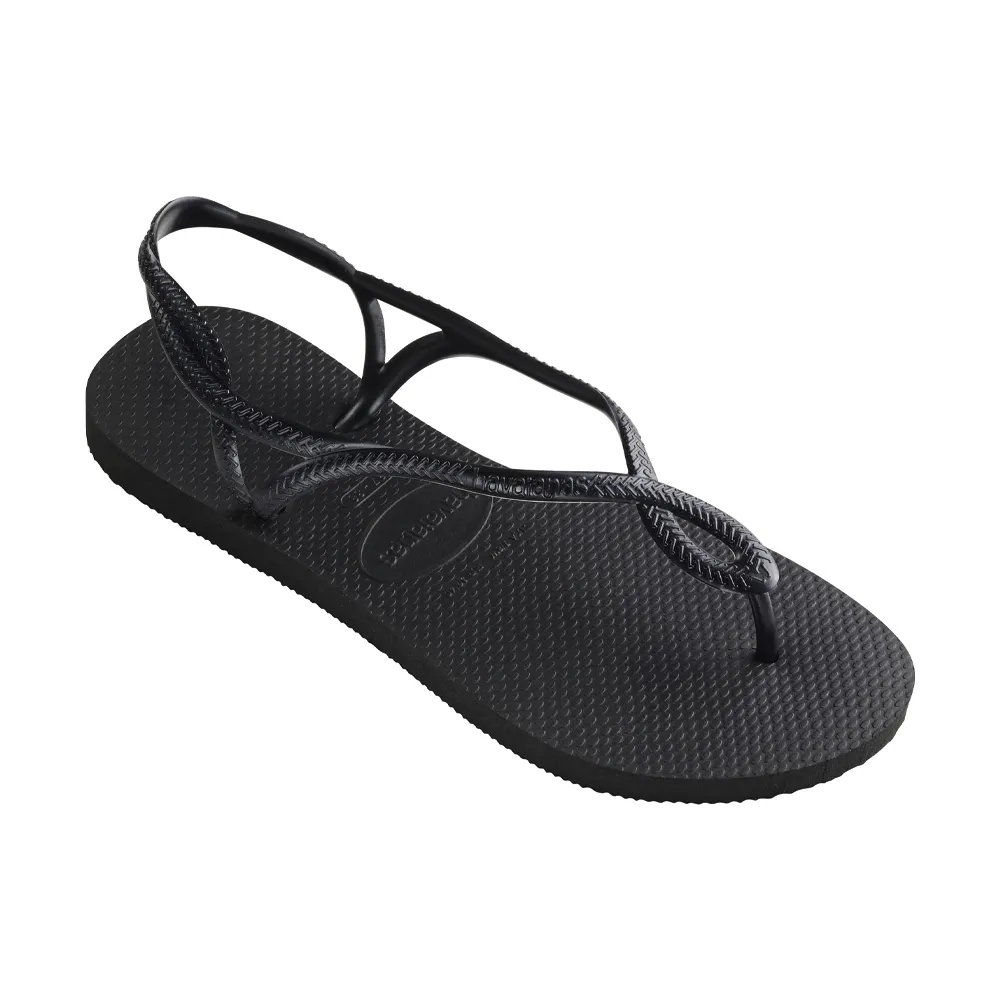 【havaianas 哈瓦仕】拖鞋 女鞋 涼鞋 巴西  Luna 黑 4129697-0090W