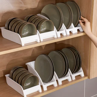 【Dagebeno荷生活】加厚型可站立式碗盤收納架 廚房餐具分類架餐盤置物架(窄型盤架1入)