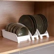 【茉家】日式瀝水型碗盤分類收納架(寬型盤架2入)