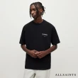 【ALLSAINTS】UNDERGROUND 純棉寬鬆LOGO東京地下搖滾短袖T恤-黑 M071PB(寬鬆版型)