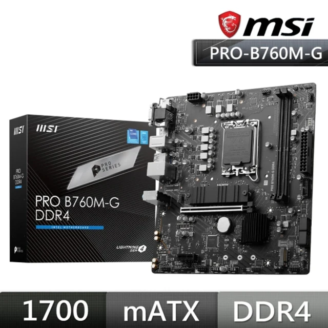 MSI 微星MSI 微星 PRO B760M-G DDR4 主機板+微星 INTEL AX210NGW WIFI-6E 內接無線網卡