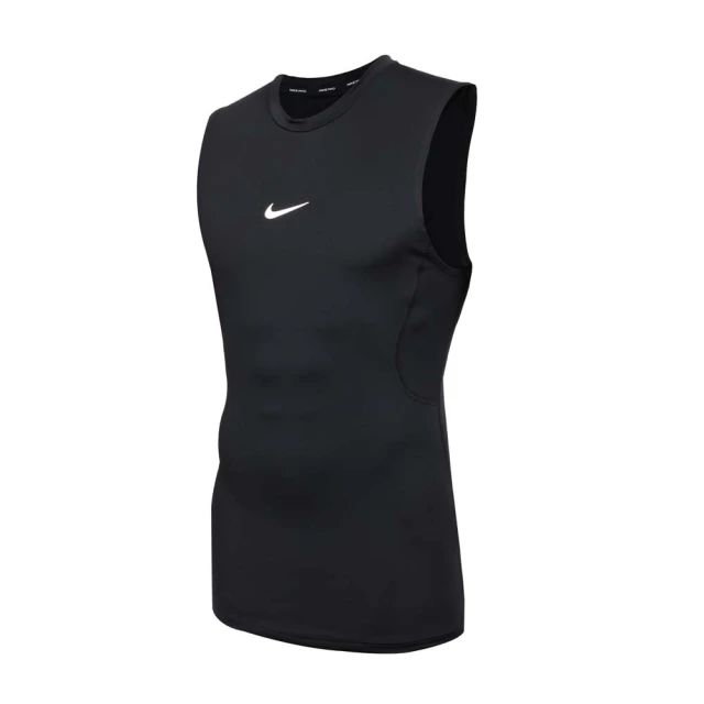 NIKE 耐吉 男運動緊身背心-DRI-FIT 休閒 上衣 黑白(FB7915-010)