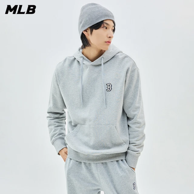 【MLB】小Logo連帽上衣 帽T 波士頓紅襪隊(3AHDB0134-43MGS)