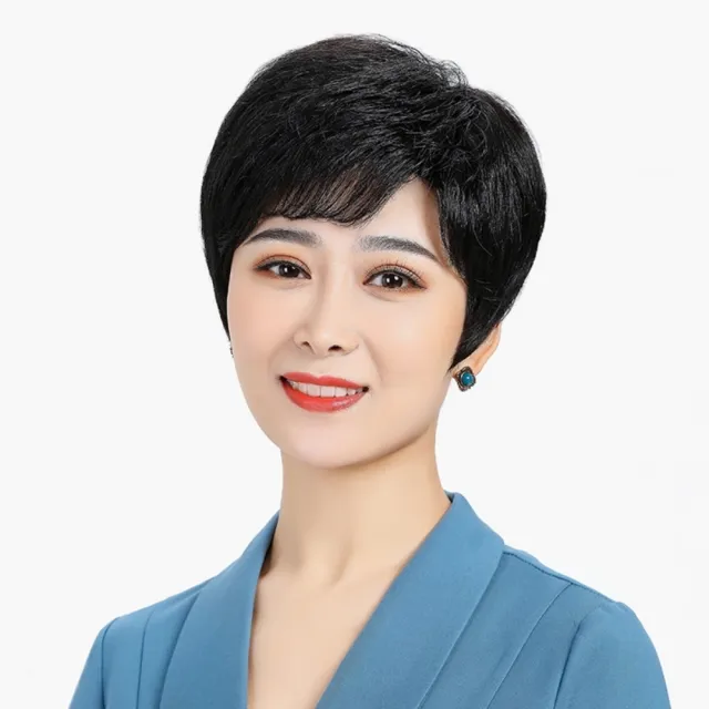 【米蘭精品】現貨+預購 女假髮短假髮透氣假髮片輕量假髮免打理隱形增髮整頂假髮(舒適斜瀏海2色74hd13)