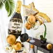 跨年 HAPPY NEW YEAR 香檳氣球桌飄組1組(派對 佈置 氣球 跨年 新年 春節 布置 裝飾)