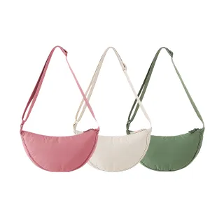 【DF Queenin】雙11 日系簡約時尚百搭單肩斜挎側背水餃包 - 共3色