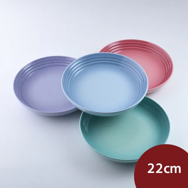 【Le Creuset】布列塔尼圓舞曲系列 義麵盤組 22cm 4入 薔薇粉/薄荷綠/海岸藍/粉彩紫