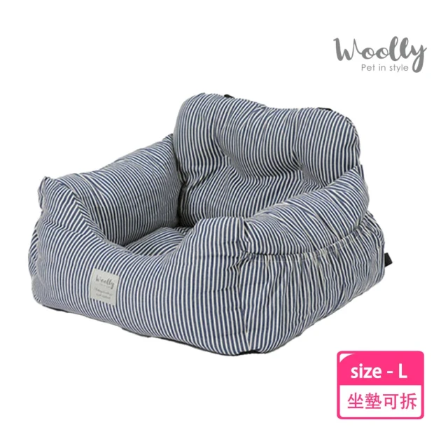 【WOOLLY】雷克條紋寵物汽車座椅-L(睡墊/坐墊)