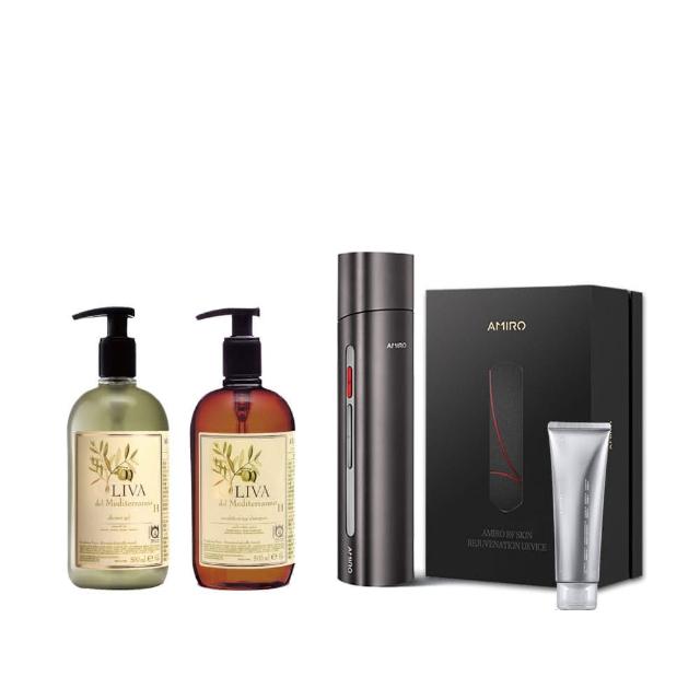 【AMIRO】拉提美容儀R1 PRO 五星沐浴煥顏組-午夜黑(時光機-贈凝膠1條+艾格尼 沐浴露500ML+洗髮精500ML)