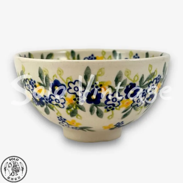 【SOLO 波蘭陶】波蘭製 Vena 波蘭陶 12CM 中式碗 藍色春宴系列