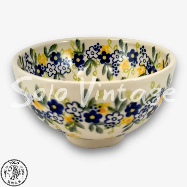 【SOLO 波蘭陶】波蘭製 Vena 波蘭陶 12CM 中式碗 藍色春宴系列