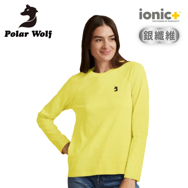 Polar Wolf 女 銀纖維抗菌長袖上衣《木醇黃》PW17002/ Ionic+/透氣快乾/抑臭/抗UV(悠遊山水)