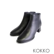【KOKKO 集團】魅力好搭秀氣圓楦高跟短靴(黑色)