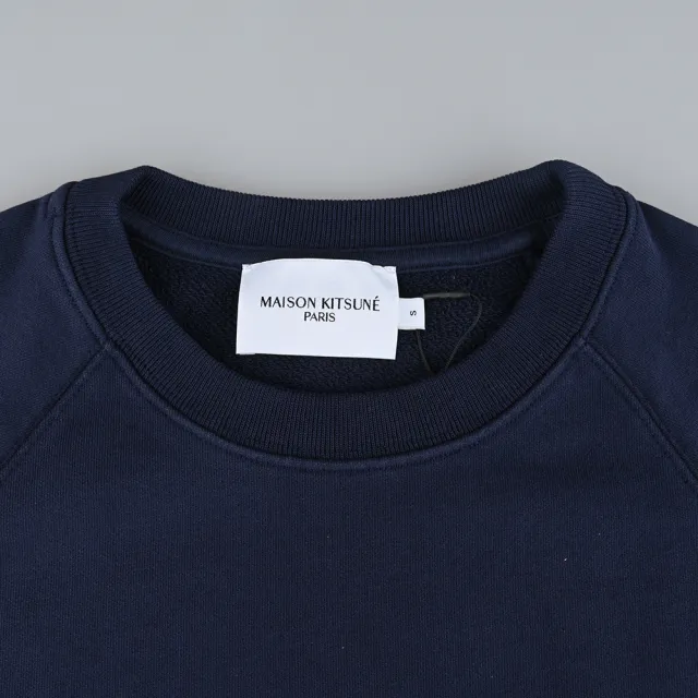 【Maison Kitsune】狐狸LOGO叉肩袖T恤(深藍/女款)