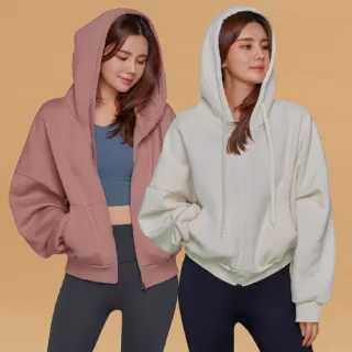 【STL】現貨 yoga 韓國 NY OverFit 刷毛 泡泡袖 女 運動休閒 保暖 短版 連帽外套(多色)