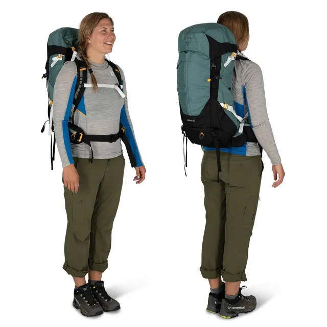 【Osprey】雙11 Sirrus 36 透氣網架健行登山背包 36L 女款 石蓮綠(登山背包 健行背包 運動背包)