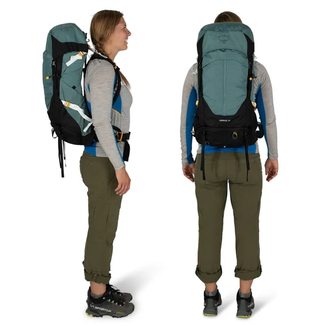 【Osprey】雙11 Sirrus 36 透氣網架健行登山背包 36L 女款 石蓮綠(登山背包 健行背包 運動背包)