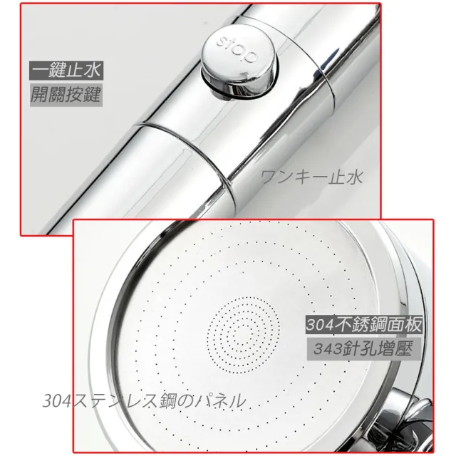 【JLB良品】公司貨-日本銷售增壓防摔省水蓮蓬頭(304不銹鋼面板 省水 加壓)