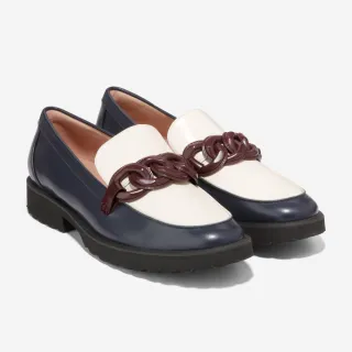 【Cole Haan】GENEVA CHAIN LOAFER 樂福鞋(海軍藍特調象牙色-W27249)