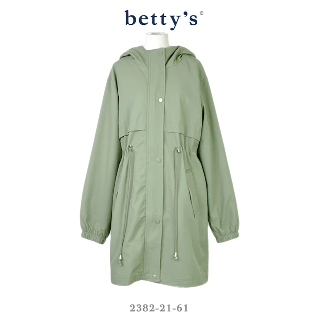 【betty’s 貝蒂思】腰間抽繩率性連帽長版外套(共二色)