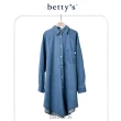 【betty’s 貝蒂思】腰帶寬鬆長版牛仔襯衫(藍色)