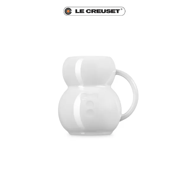 【Le Creuset】瓷器雪人造型馬克杯350ml(珍珠白)