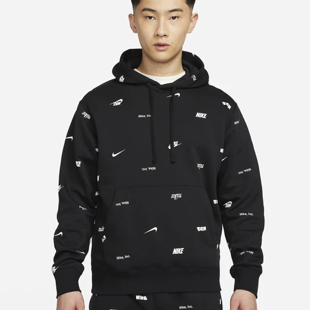 NIKE 耐吉 連帽上衣 帽T 休閒 AS M NK CLUB+ BB PO HOODIE AOP 男 黑(FB7435010)