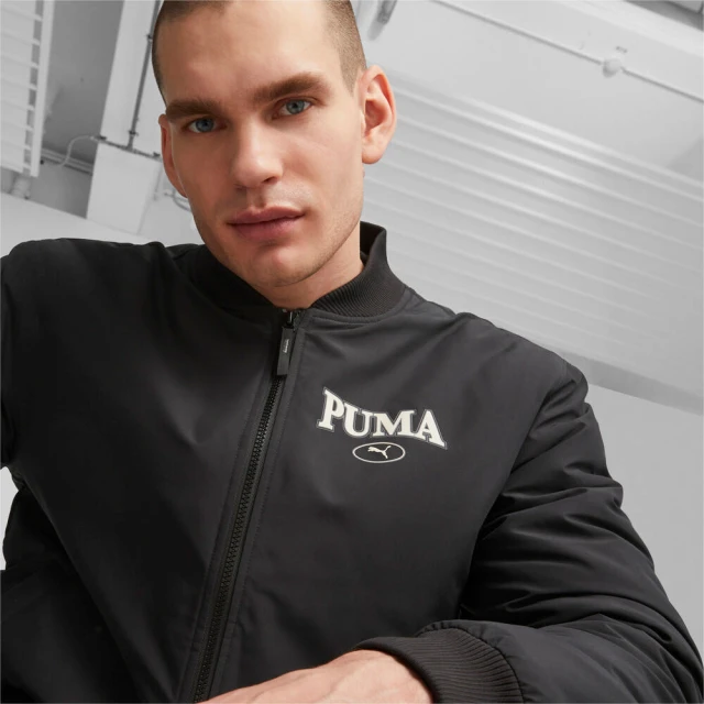 PUMA 外套 棒球外套 夾克 男 女 基本系列 Squad 運動 休閒 黑色 歐規(68000801)