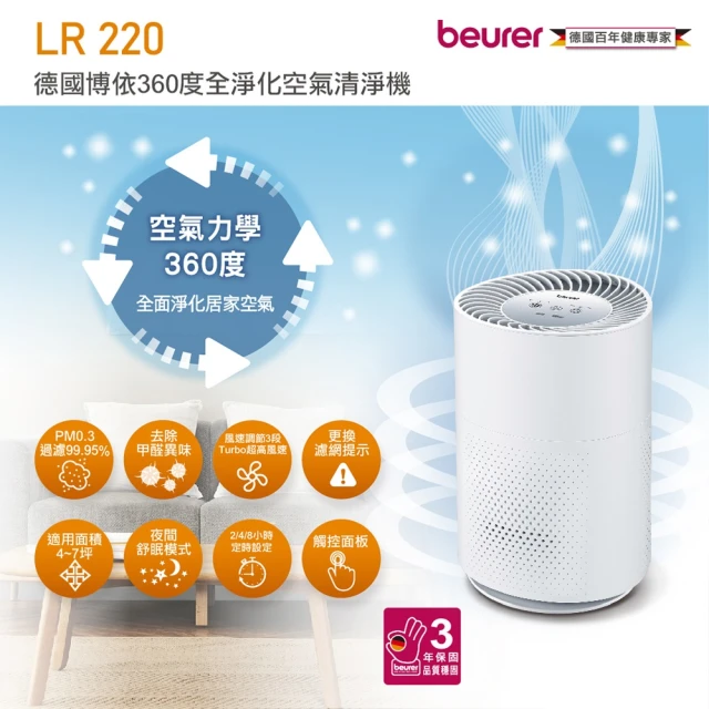 【beurer 德國博依】360度全淨化空氣清淨機 LR 220(LR 220 360度空氣清淨機)