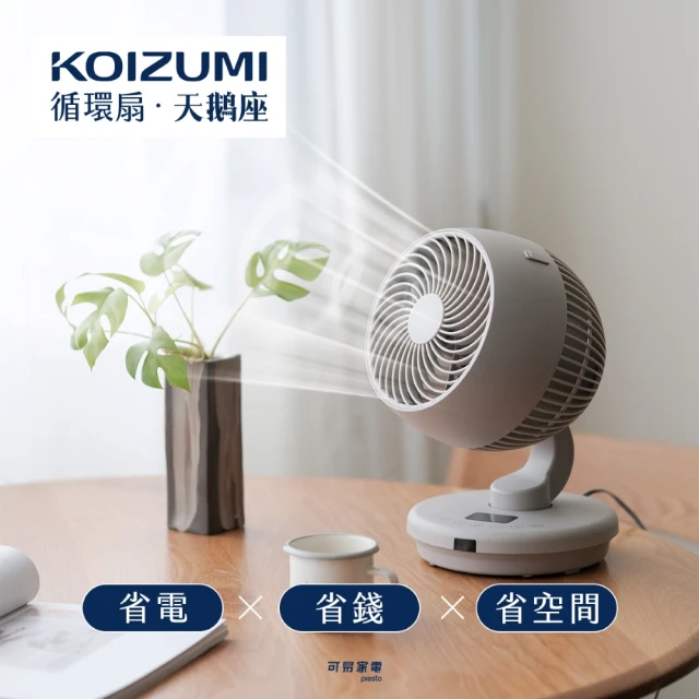 【KOIZUMI】鵝頸颶風智能循環扇 KCF-G541(灰/白)