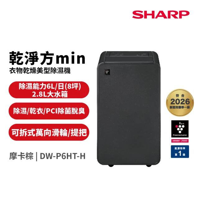 【SHARP 夏普】6公升乾淨方mini美型 除濕機(DW-P6HT-H)