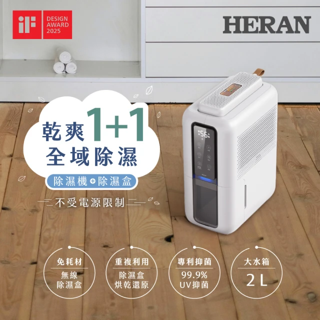 【HERAN 禾聯】2合1電子式抑菌除濕機(HDH-05DH030)