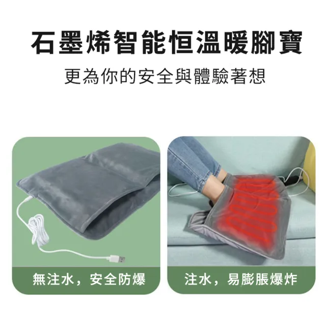 【ANTIAN】冬季智能恒溫石墨烯加熱雙兜暖腳器 居家禦寒電熱暖腳寶 保暖神器
