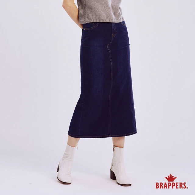 BRAPPERSBRAPPERS 女款 環保再生棉系列-彈性八分裙(深藍)